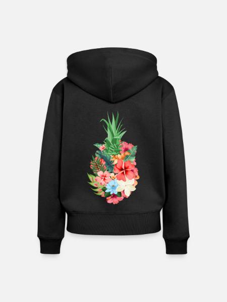 Ananas - Frauen Premium Bio Zip Hoodie - Schwarz