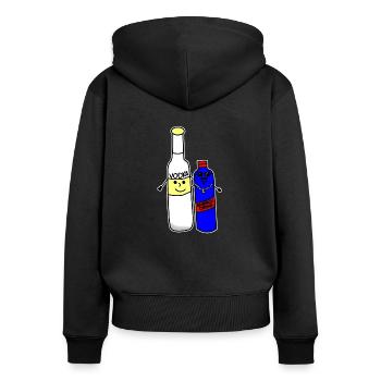 Vodka Energy - Sweat à capuche zippé Premium bio Femme - noir - Dos - Julia (174cm)