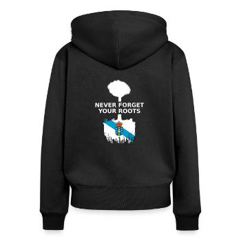 Galicia Galicia Roots - Sweat à capuche zippé Premium bio Femme - noir - Dos - Julia (174cm)