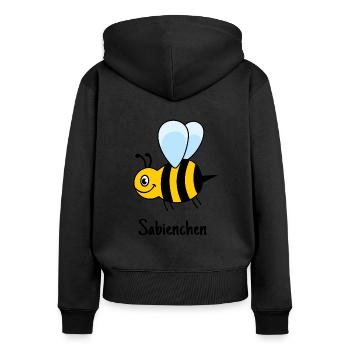 Sabienchen, Biene, Honig, Sabine, Bienchen - Frauen Premium Bio Zip Hoodie - Schwarz - Hinten - Julia (174cm)