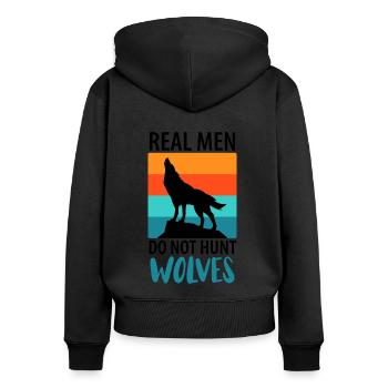 Wolf Wolves Wolf Pack - Women's Premium Organic Zip Hoodie - black - Back - Julia (174cm)