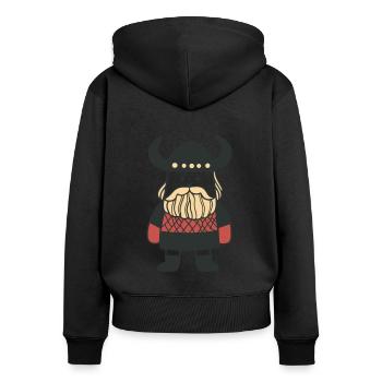 Mignon Viking - Sweat à capuche zippé Premium bio Femme - noir - Dos - Julia (174cm)