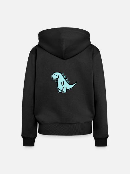 Süßer Dino - Frauen Premium Bio Zip Hoodie - Schwarz