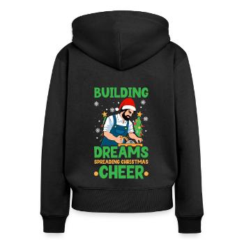 Jingle Bells Des dents saines gonflent chez le dentiste Za - Sweat à capuche zippé Premium bio Femme - noir - Dos - Julia (174cm)