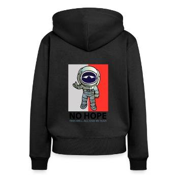 Pas d’espoir avec Astronaut - Sweat à capuche zippé Premium bio Femme - noir - Dos - Julia (174cm)