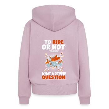 Retro Style Illustration - Frauen Premium Bio Zip Hoodie - Altrosa - Hinten - Julia (174cm)