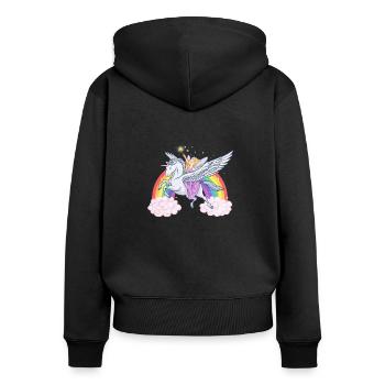 Fairy Girl - Sweat à capuche zippé Premium bio Femme - noir - Dos - Julia (174cm)