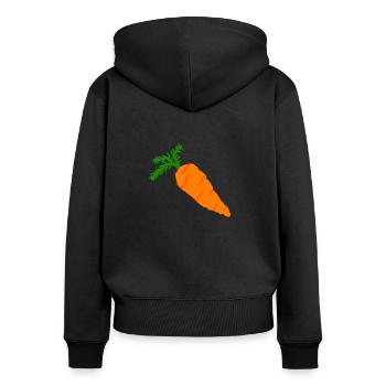 carotte - Sweat à capuche zippé Premium bio Femme - noir - Dos - Julia (174cm)