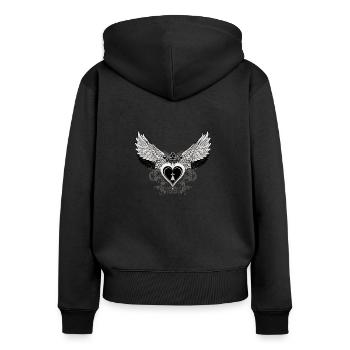 wings wing wing brittany of hearts of breizh - Women's Premium Organic Zip Hoodie - black - Back - Julia (174cm)