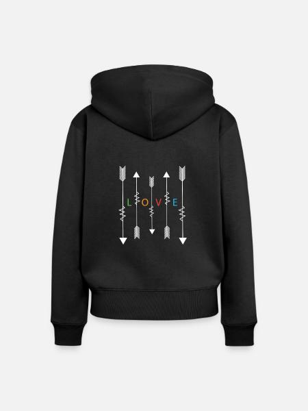 Bogenschießen Liebe - Frauen Premium Bio Zip Hoodie - Schwarz
