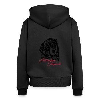 Berger australien Aussie Dog Wilsigns Dog - Sweat à capuche zippé Premium bio Femme - noir - Dos - Julia (174cm)