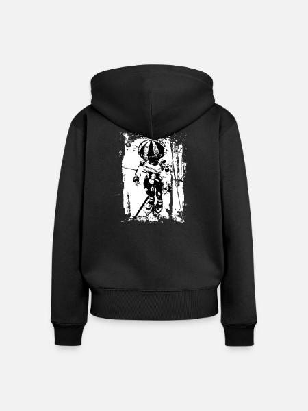 Robot Whitestyle - Frauen Premium Bio Zip Hoodie - Schwarz