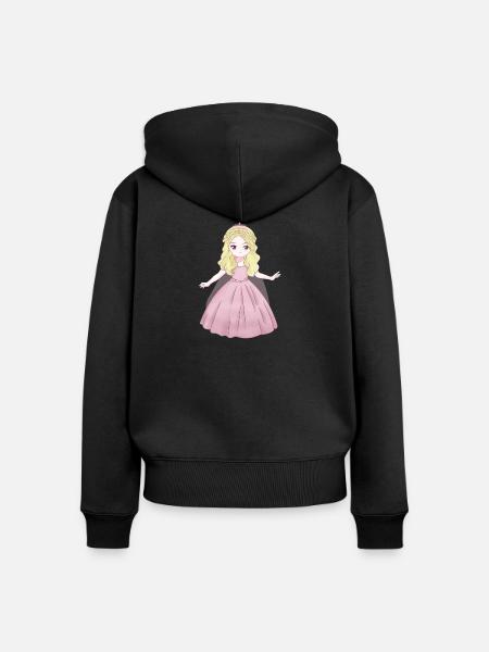 Prinzessin - Frauen Premium Bio Zip Hoodie - Schwarz