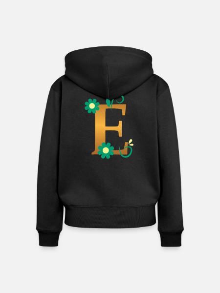 E - Frauen Premium Bio Zip Hoodie - Schwarz