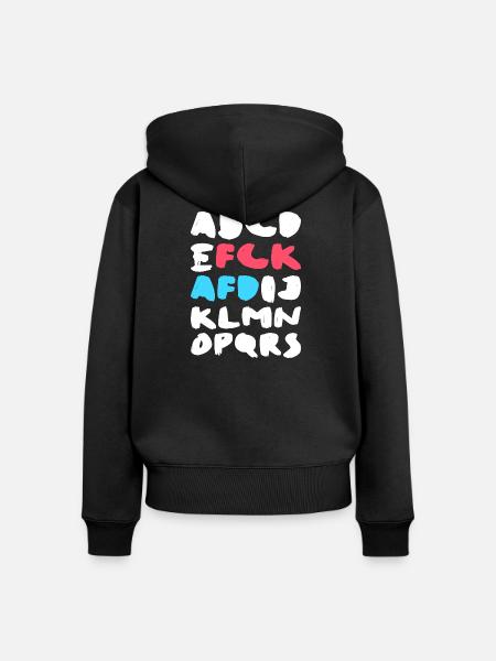 FCK AFD | Politisches Statement Design - Frauen Premium Bio Zip Hoodie - Schwarz