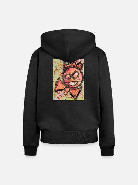 Bumm-Lächeln - Frauen Premium Bio Zip Hoodie - Schwarz