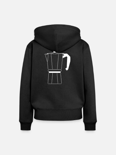 Bialetti Silhouette Weiß - Frauen Premium Bio Zip Hoodie - Schwarz