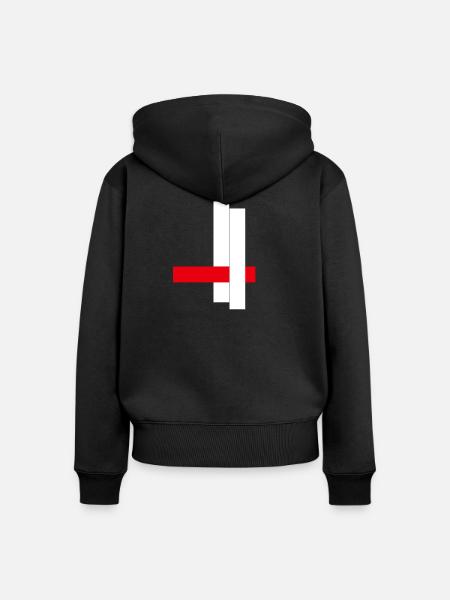 Geometrischer Kontrast Rot Schwarz Weiß - Frauen Premium Bio Zip Hoodie - Schwarz
