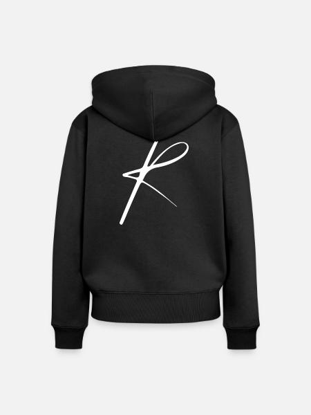 R - Frauen Premium Bio Zip Hoodie - Schwarz
