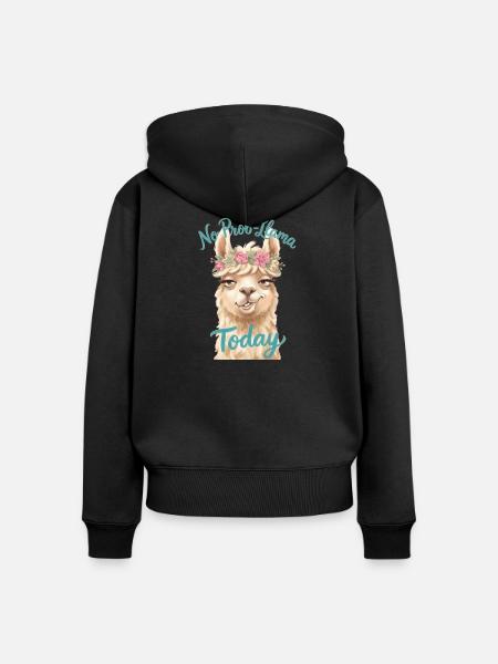 No Prob-Llama Today - Frauen Premium Bio Zip Hoodie - Schwarz