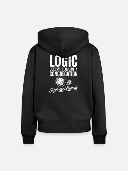 Intellektuelle Einsamkeit Glühbirne - Frauen Premium Bio Zip Hoodie - Schwarz