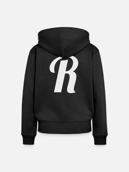 R_buchstabe- - Frauen Premium Bio Zip Hoodie - Schwarz