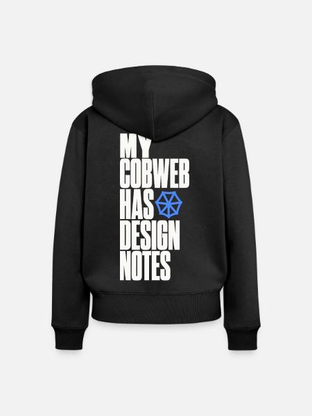 Spinnennetz – My Cobweb Has Design Notes - Frauen Premium Bio Zip Hoodie - Schwarz