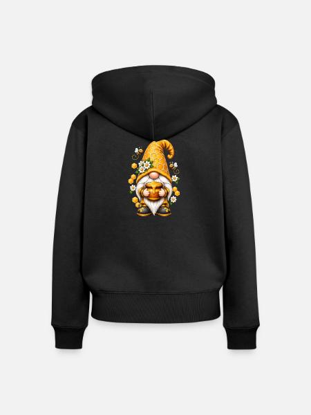 Süße Zwerge unter den Gnomen - Frauen Premium Bio Zip Hoodie - Schwarz