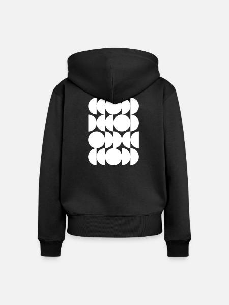 Kreisförmiges Gitter-Echomuster - Frauen Premium Bio Zip Hoodie - Schwarz