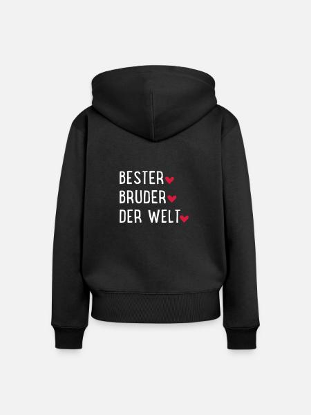 Bester Bruder der Welt - Frauen Premium Bio Zip Hoodie - Schwarz