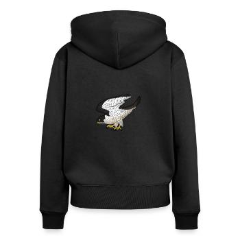 Faucon pèlerin saisit - Sweat à capuche zippé Premium bio Femme - noir - Dos - Julia (174cm)