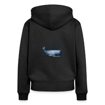 To protect our oceans - Women's Premium Organic Zip Hoodie - black - Back - Julia (174cm)