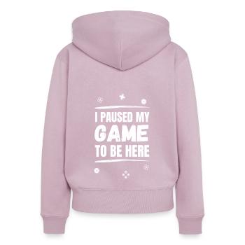 Gaming Spruch Zocken Geschenk - Frauen Premium Bio Zip Hoodie - Altrosa - Hinten - Julia (174cm)