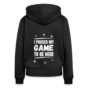 Gaming Dire cadeau de jeu - Sweat à capuche zippé Premium bio Femme - noir - Dos - Julia (174cm)