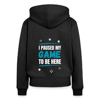Gaming Dire cadeau de jeu - Sweat à capuche zippé Premium bio Femme - noir - Dos - Julia (174cm)