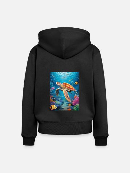 Underwater Paradise - Frauen Premium Bio Zip Hoodie - Schwarz