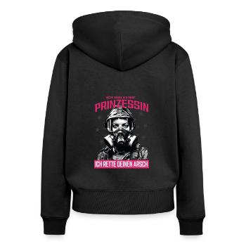 Firefighter Princess T-Shirt - Women's Premium Organic Zip Hoodie - black - Back - Julia (174cm)