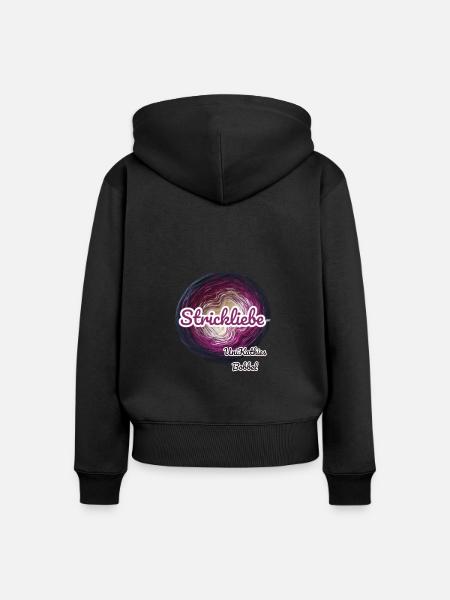 Strickliebe - Frauen Premium Bio Zip Hoodie - Schwarz