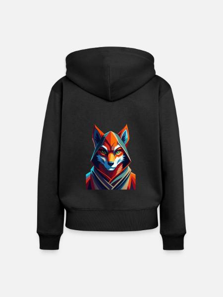 Fuchs gekleidet - Frauen Premium Bio Zip Hoodie - Schwarz