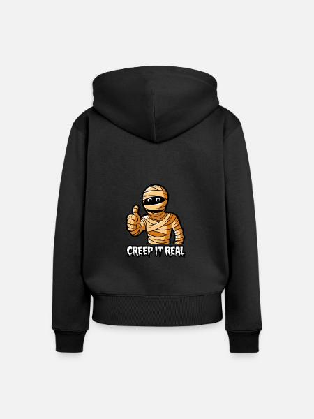 Grusel es echt - Frauen Premium Bio Zip Hoodie - Schwarz