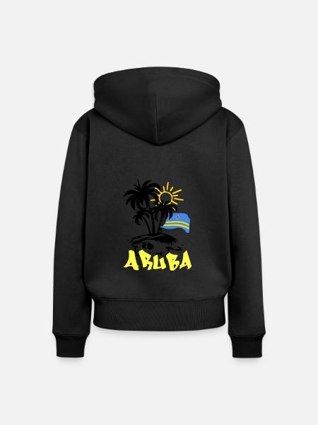 Aruba - Frauen Premium Bio Zip Hoodie - Schwarz