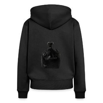 Girlboss Männer sind Müll - Frauen Premium Bio Zip Hoodie - Schwarz - Hinten - Julia (174cm)