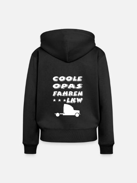 LKW - Frauen Premium Bio Zip Hoodie - Schwarz
