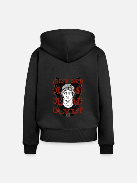 Olymp - Frauen Premium Bio Zip Hoodie - Schwarz