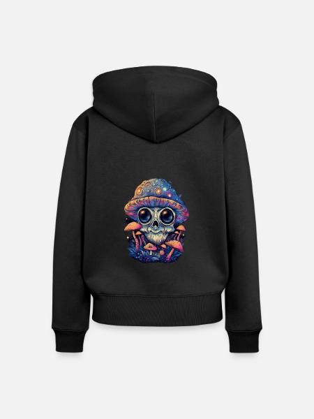 Trippy Goblin - Frauen Premium Bio Zip Hoodie - Schwarz
