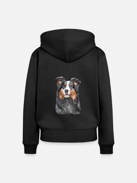 Australischer Schäferhund - Frauen Premium Bio Zip Hoodie - Schwarz