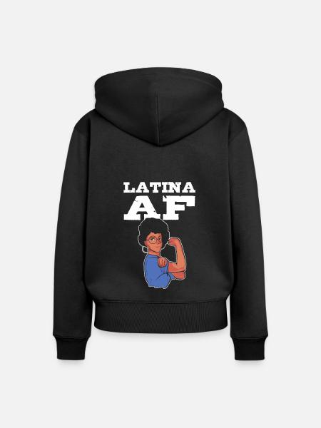Afro Latina - Frauen Premium Bio Zip Hoodie - Schwarz