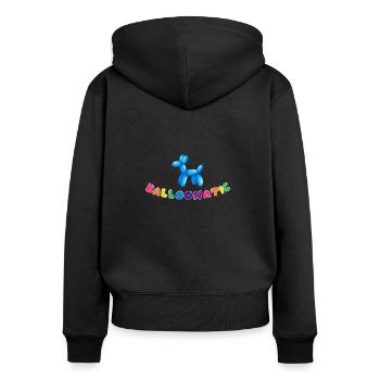 Balloon Animal Balloonatic - Frauen Premium Bio Zip Hoodie - Schwarz - Hinten - Julia (174cm)