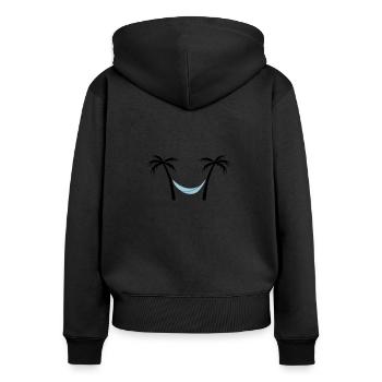hamac de paume 2 - Sweat à capuche zippé Premium bio Femme - noir - Dos - Julia (174cm)