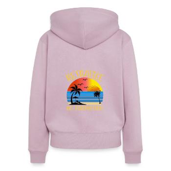 retraitée en formation - Sweat à capuche zippé Premium bio Femme - rose poudré - Dos - Julia (174cm)